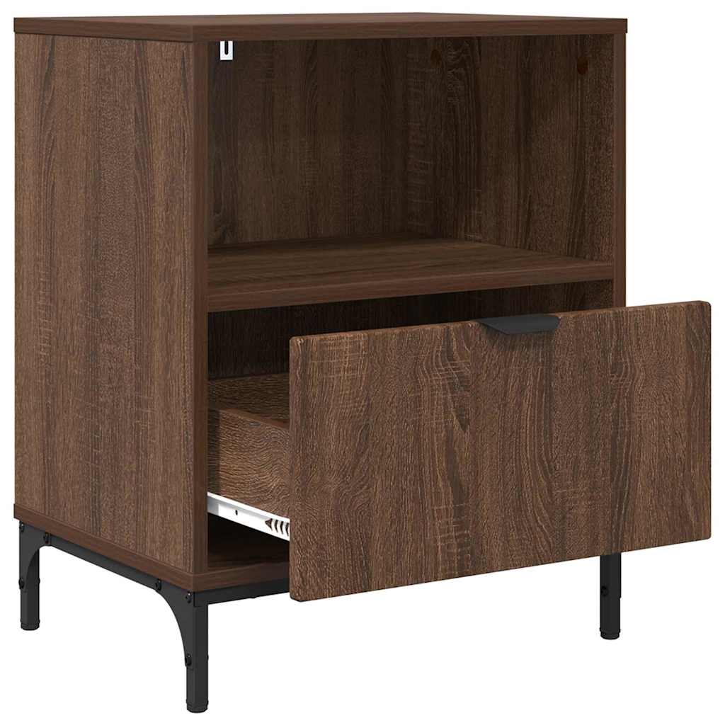 Bedside Table Brown oak 49 x 36 x 61 cm Engineered wood